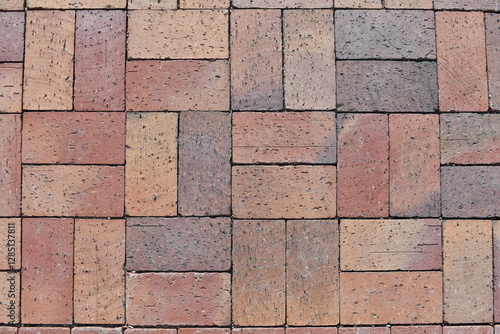 Wallpaper Mural Multi colored red brick sidewalk. Torontodigital.ca