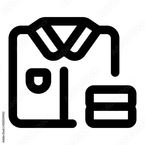 Pile Of Clothes Simple Line Icon. Single icon, line vector icon