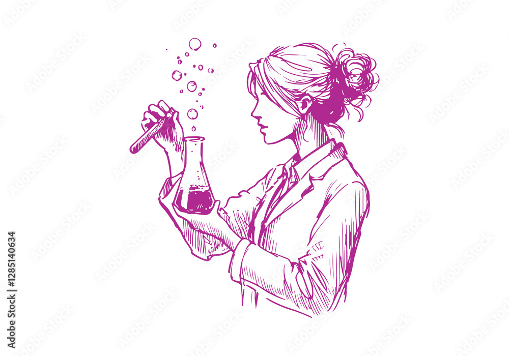 Scientist hand drawn sketch illustration vector Scientist hand drawn sketch illustration vector