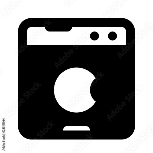 Wash Machine Simple Glyph Icon. Single icon, glyph vector icon