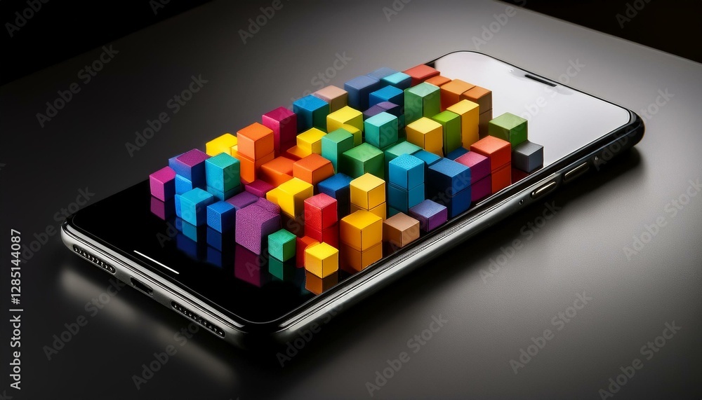 Digital blocks symbolize the convergence of art and technology. Digital blocks symbolize the convergence of art and technology.