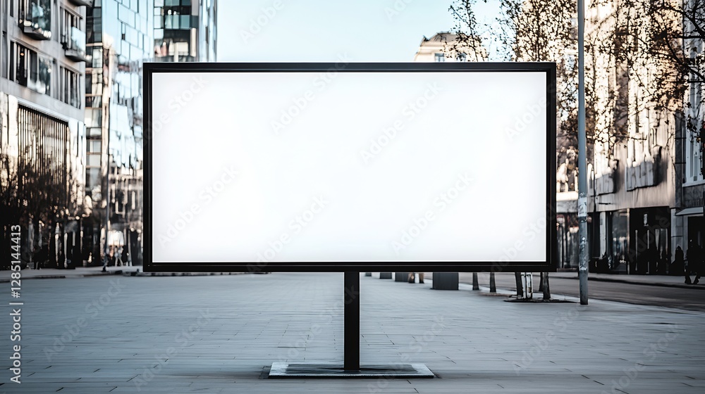 Stylish and modern blank billboard in a vibrant urban neighborhood ready to display captivating advertisements and messages : Generative AI Stylish and modern blank billboard in a vibrant urban neighborhood ready to display captivating advertisements and messages : Generative AI