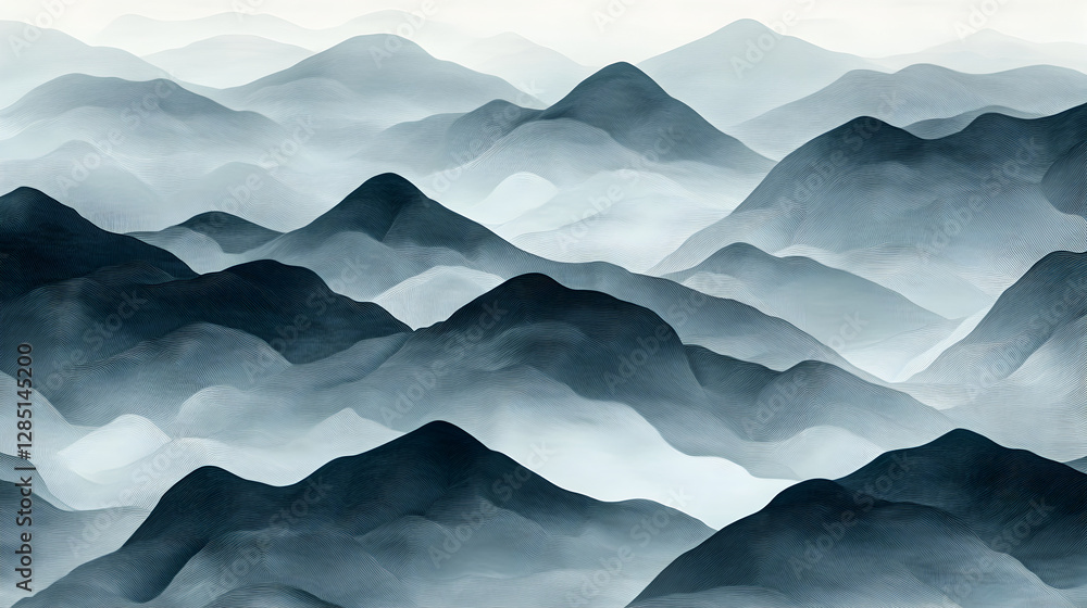backdrop with layered ridges and rolling mist, creating a dreamy and atmospheric texture backdrop with layered ridges and rolling mist, creating a dreamy and atmospheric texture