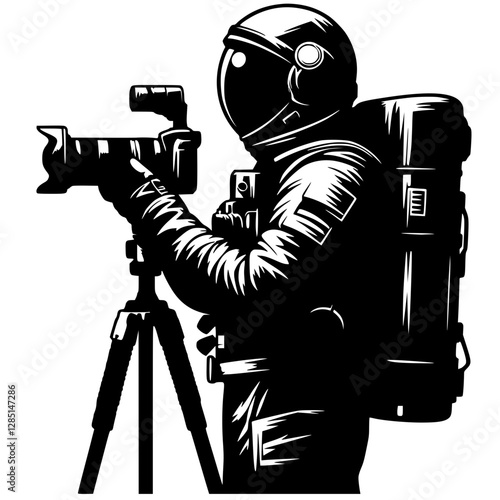 Photographer astronaut silhouette