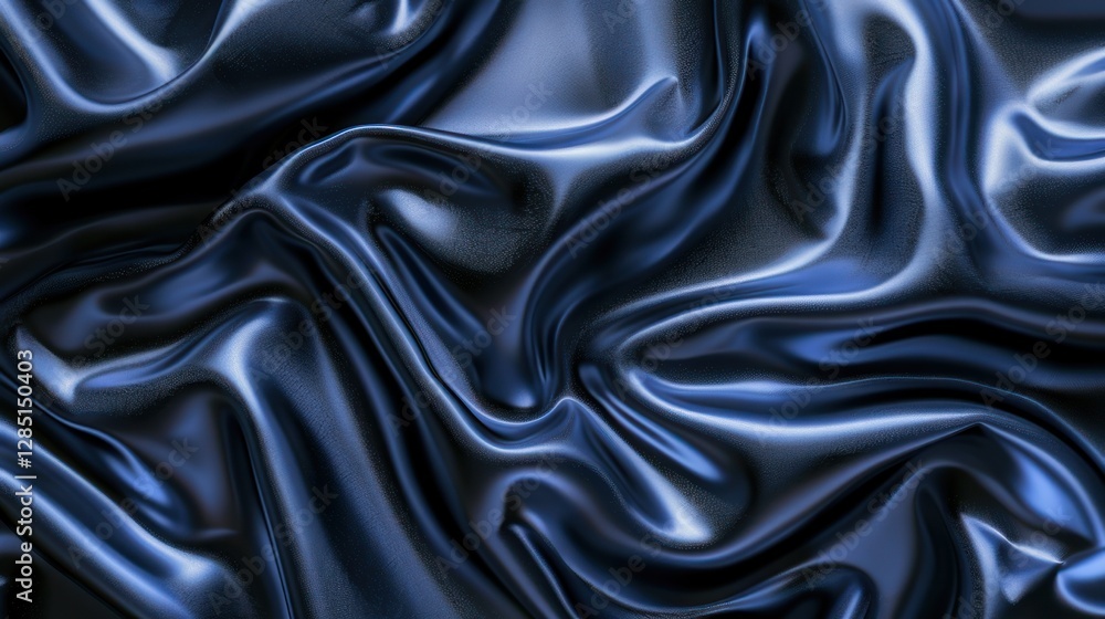 Fototapeta premium Luxury Dark Blue Silk Fabric Texture Background