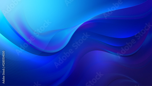 A digital background with flowing blue waves and a smooth gradient glow, evoking futuristic and aesthetics. Great for web design, presentations and modern visual projects.