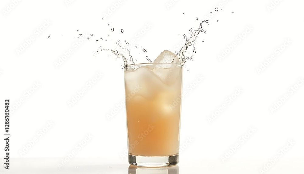 Refreshing Drink Splashing Glass Ice Cubes High-Quality Image Full HD Refreshing Drink Splashing Glass Ice Cubes High-Quality Image Full HD