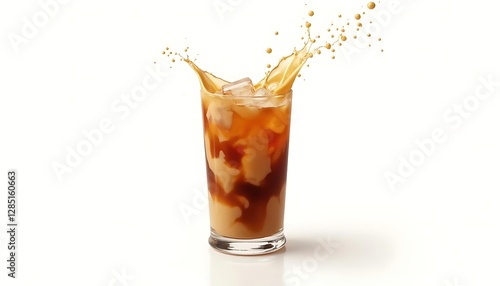 Wallpaper Mural Iced Coffee Splashing Glass Drink Studio Shot High-Quality Torontodigital.ca