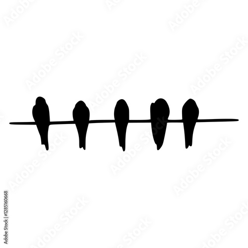 silhouette of birds on rope 