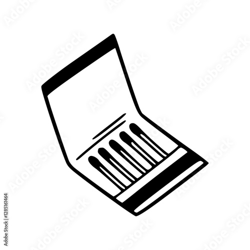matches in box outline vector graphic