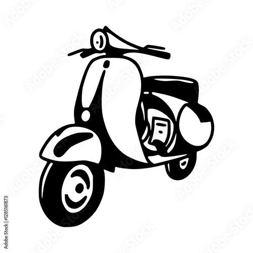 vintage scooter vector illustration