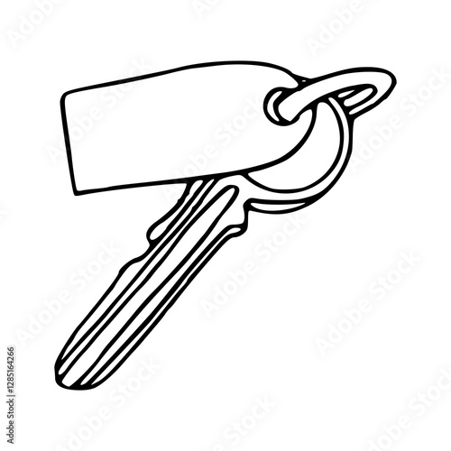 motel key tag vector illustration