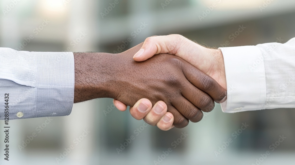Two hands shaking in a professional setting, symbolizing agreement, partnership, or collaboration. Two hands shaking in a professional setting, symbolizing agreement, partnership, or collaboration.