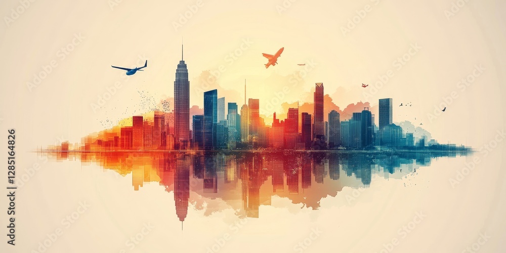 Abstract Futuristic City, Generative AI Abstract Futuristic City, Generative AI