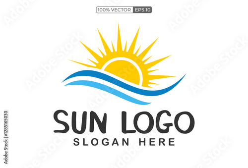 Sunrise sunshine logo template. Vector illustration Icon Logo vector template