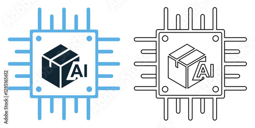 AI manufacturing icon vector, symbolizing automation, smart industry, and artificial intelligence