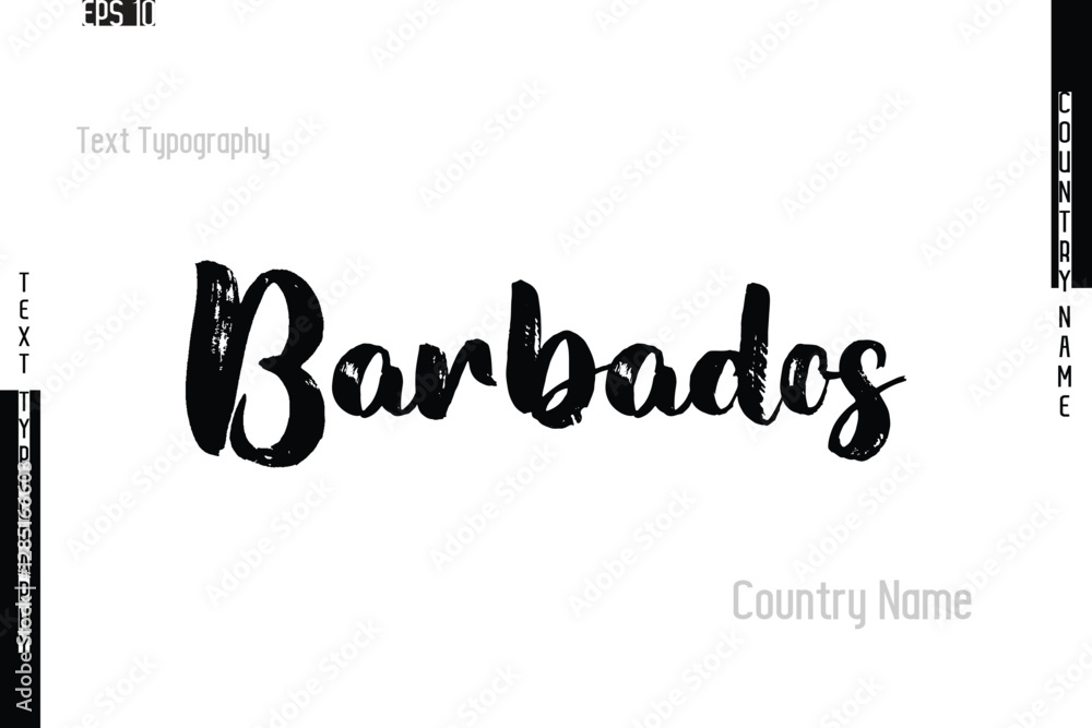 Barbados Country Name In Grunge Typography Text Lettering Barbados Country Name In Grunge Typography Text Lettering
