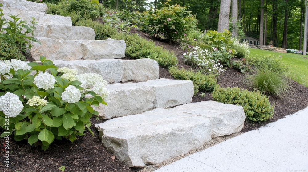 Outdoor Stone Steps with Landscaping Outdoor Stone Steps with Landscaping