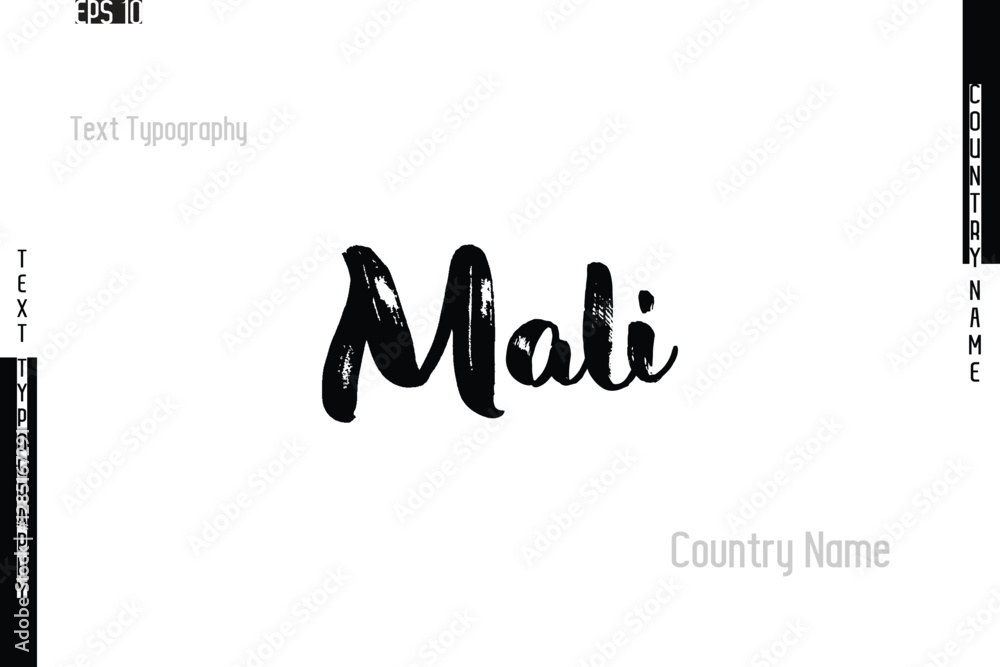 Grunge Typography Lettering Text Of Country Name Mali. Grunge Typography Lettering Text Of Country Name Mali.