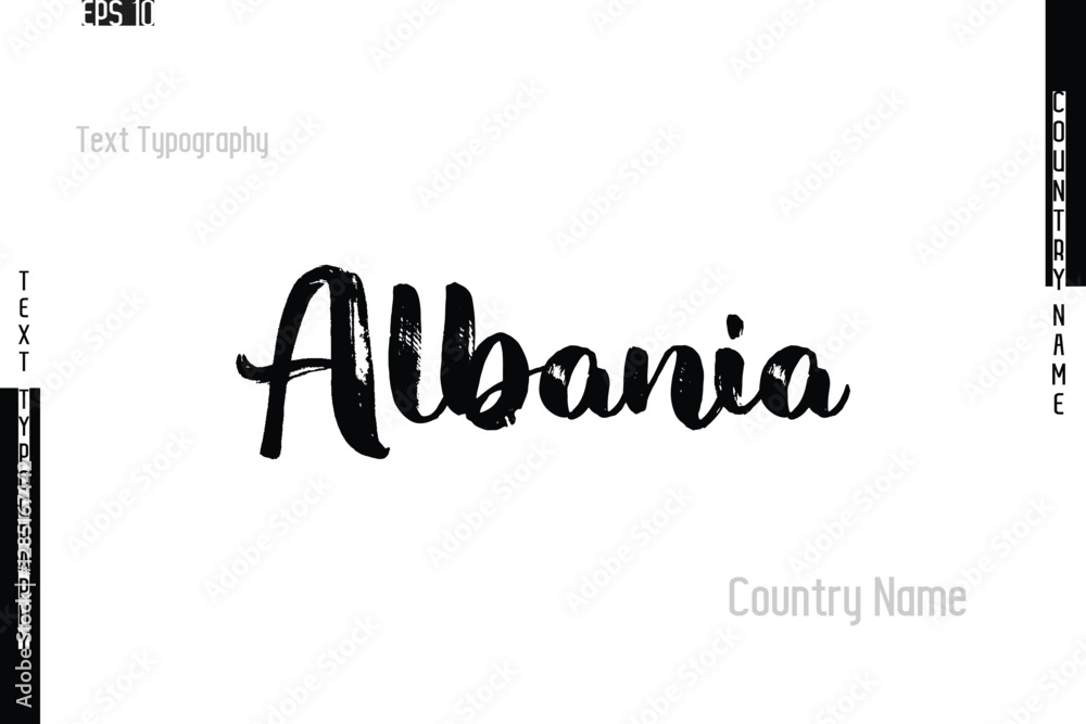 Fototapeta premium Albania Country Name In Grunge Typography Text Lettering