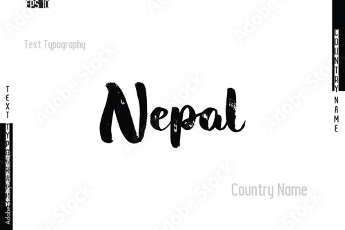Grunge Typography Lettering Text Of Country Name Nepal