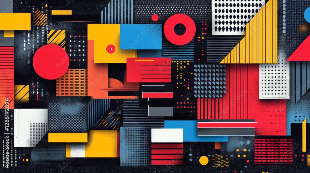 Abstract Geometric Pattern with Bold Colors and Shapes for Design Abstract Geometric Pattern with Bold Colors and Shapes for Design