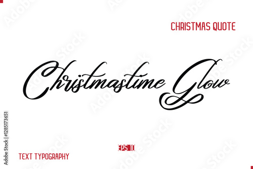 Happy Merry Christmas Saying Stylish Cursive Text Typography Lettering Christmastime Glow