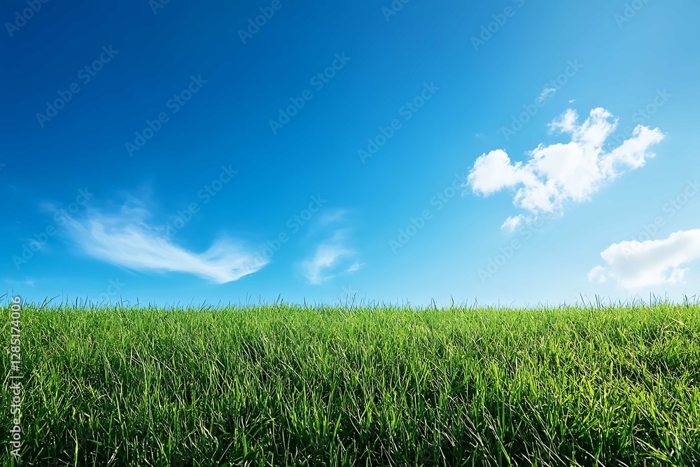 Vibrant Green Grassy Field Under Blue Sky Nature Landscape Photography Outdoor Serenity Vibrant Green Grassy Field Under Blue Sky Nature Landscape Photography Outdoor Serenity