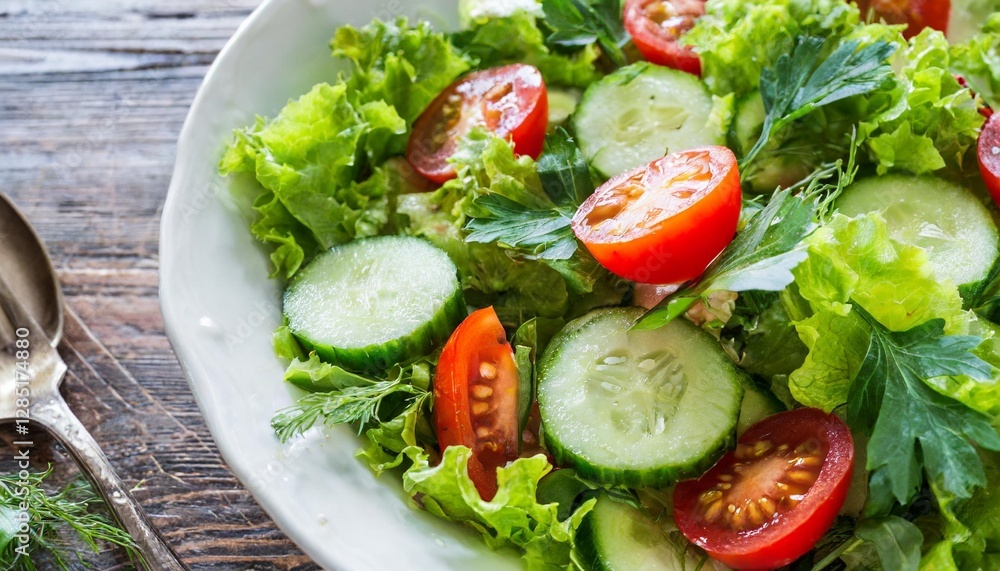 Fresh Vegetable Salad – Healthy Food, Healthy Eating Concept, Top View Close-Up Fresh Vegetable Salad – Healthy Food, Healthy Eating Concept, Top View Close-Up