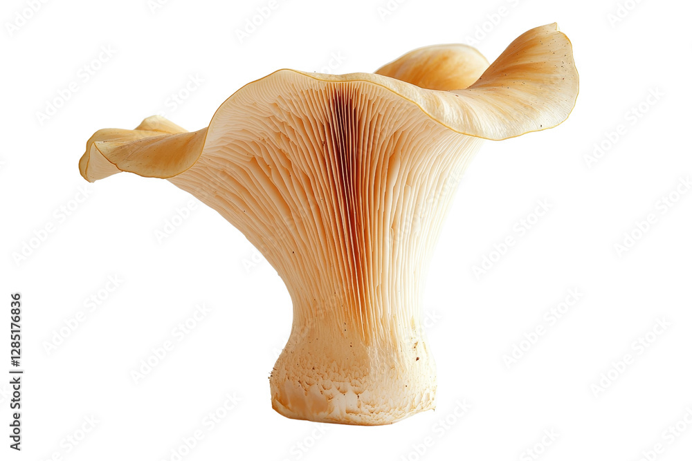 Elegant Fungi Displaying Unique Gills and Curved Cap in Natural Light Elegant Fungi Displaying Unique Gills and Curved Cap in Natural Light