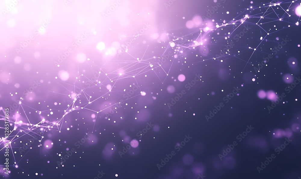 Obraz premium Abstract purple background with sparkling lights and delicate strands, creating a dreamy atmosphere.