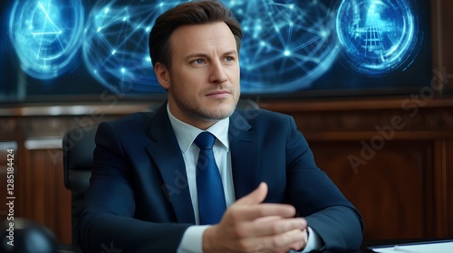 Businessman in Suit Engaged in Thoughtful Decision-Making Process