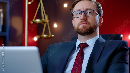 Business Professional with Glasses in Stylish Office Environment