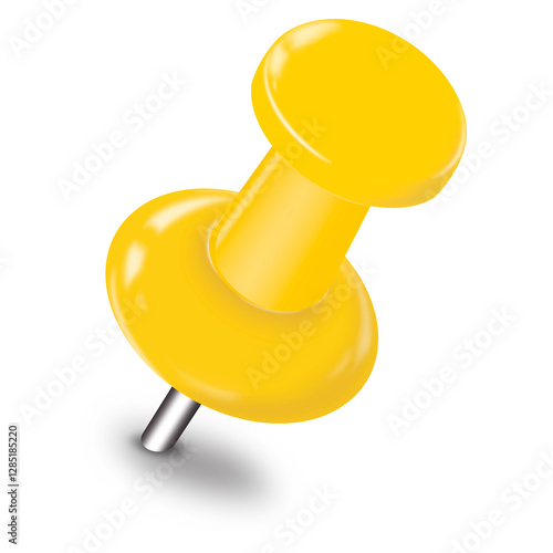 Photography Yellow Pushpin, Free Trial, PNG File, Transparent Background, Thumbtack for Note