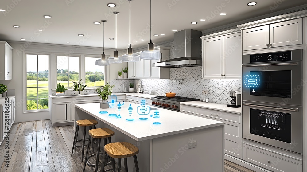 A Modern Kitchen with a Smart Oven and Touchscreen Countertops
A Modern Kitchen with a Smart Oven and Touchscreen Countertops