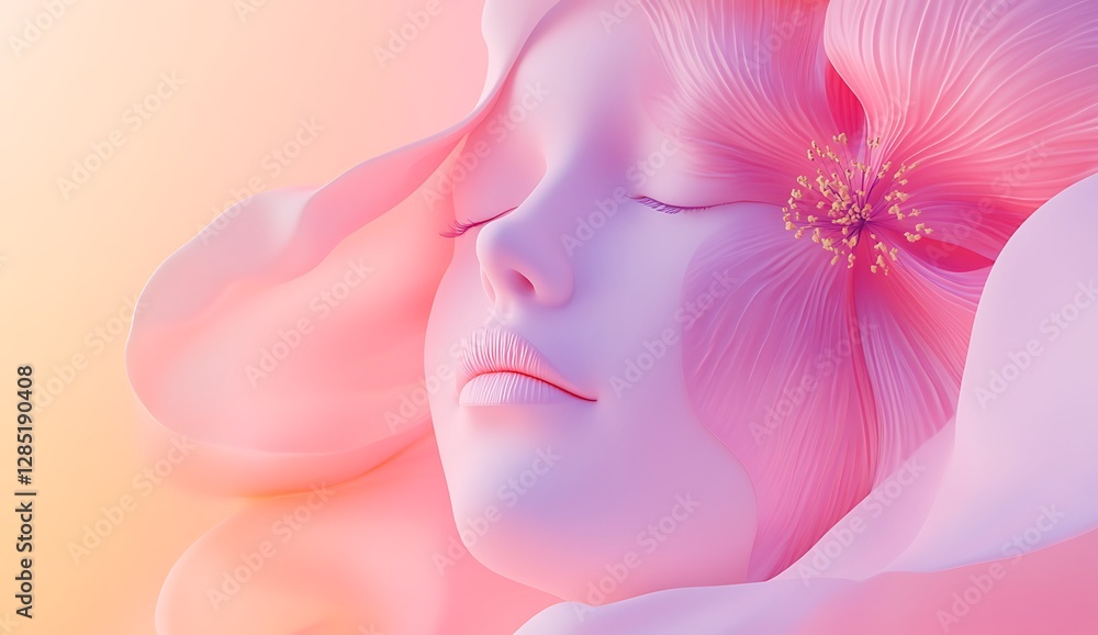 Soft Pastel Background with Gentle Pink Petals Creating a Serene Floral Ambiance Soft Pastel Background with Gentle Pink Petals Creating a Serene Floral Ambiance