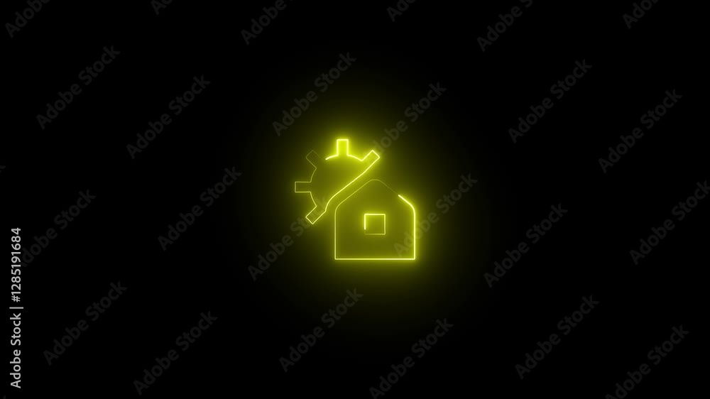 house in the night glowing neon sign house in the night glowing neon sign