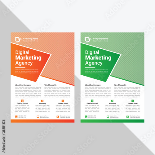 Modern corporate business flyer template for creative marketing agency