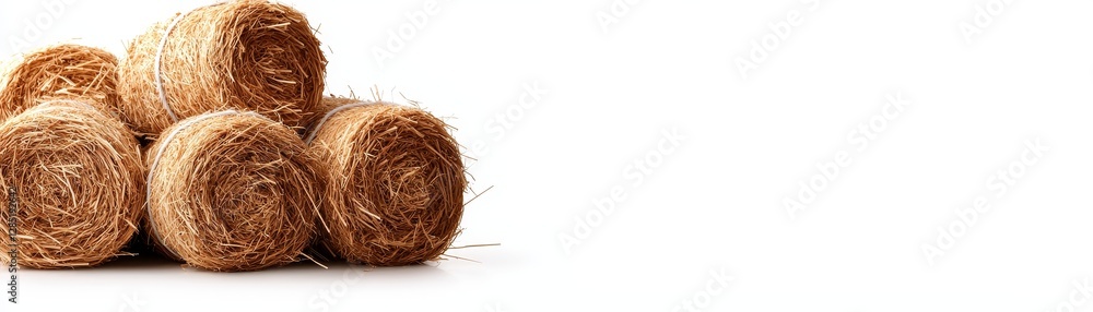 Golden Harvest Hay Bales Rolled Pile Agriculture Farm Field Brown Stacked Together Straw Cylinders Storage Golden Harvest Hay Bales Rolled Pile Agriculture Farm Field Brown Stacked Together Straw Cylinders Storage