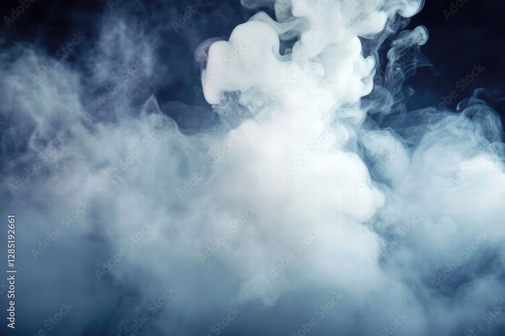 Naklejka premium Dramatic White Smoke Clouds on Dark Background Abstract Texture for Design Projects and Artistic Compositions