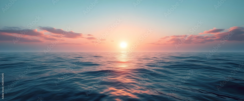 Obraz premium Sunset Over Calm Ocean Waters