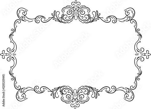 Frame ornament vintage wedding floral border vector