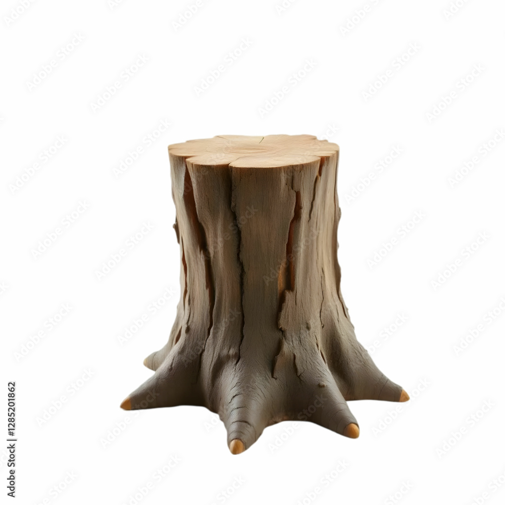 Obraz premium Tree stump isolated on the white background