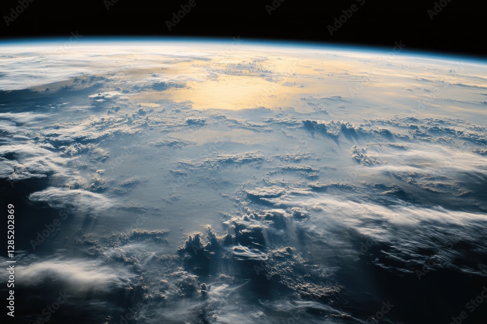 Majestic view of earth from space capturing stunning cloud patterns and ocean reflections cosmic perspective deep space environment awe-inspiring concept Majestic view of earth from space capturing stunning cloud patterns and ocean reflections cosmic perspective deep space environment awe-inspiring concept