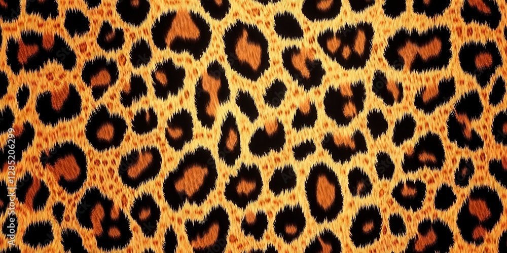 Fototapeta premium Realistic Leopard Fur Texture Background for Wildlife Design Projects.