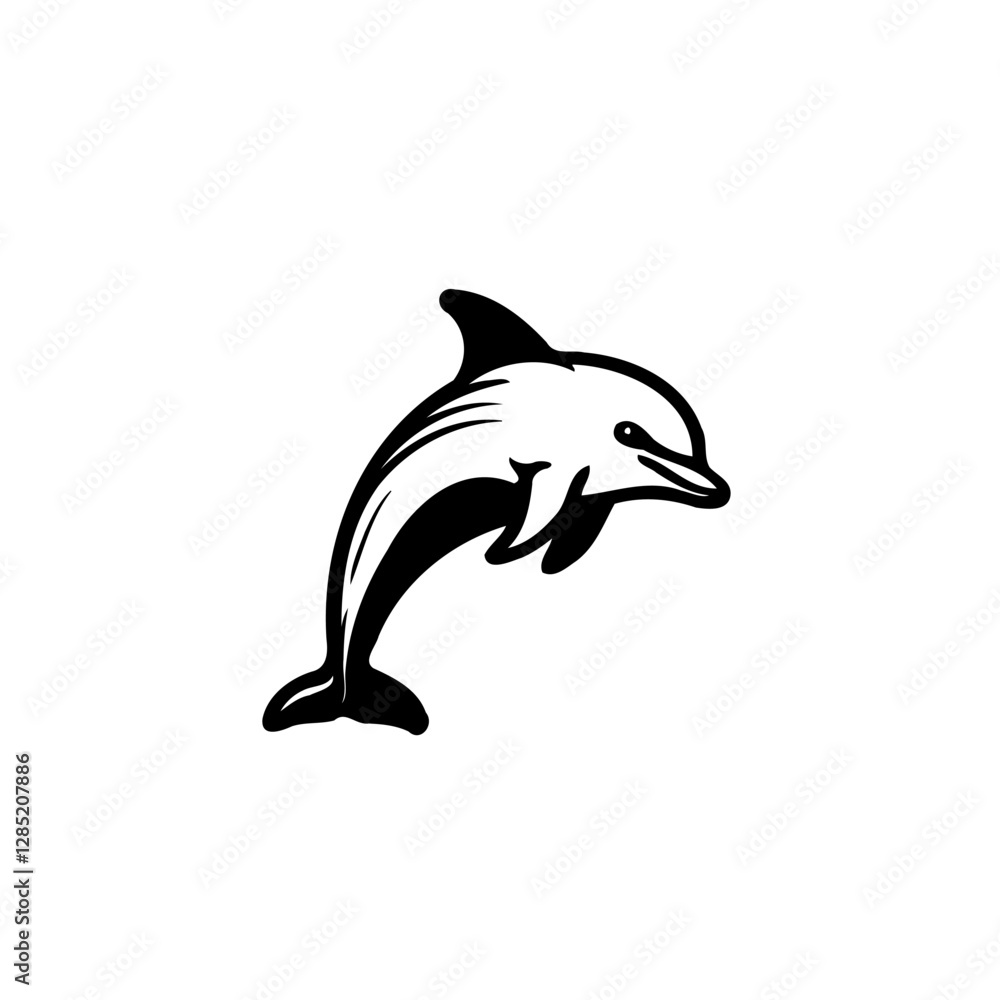 Stylish Dolphin Silhouette Aquatic Mammal Stylish Dolphin Silhouette Aquatic Mammal