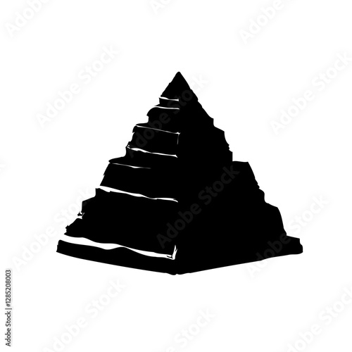 Monochrome Majestic Ancient Pyramid Illustration