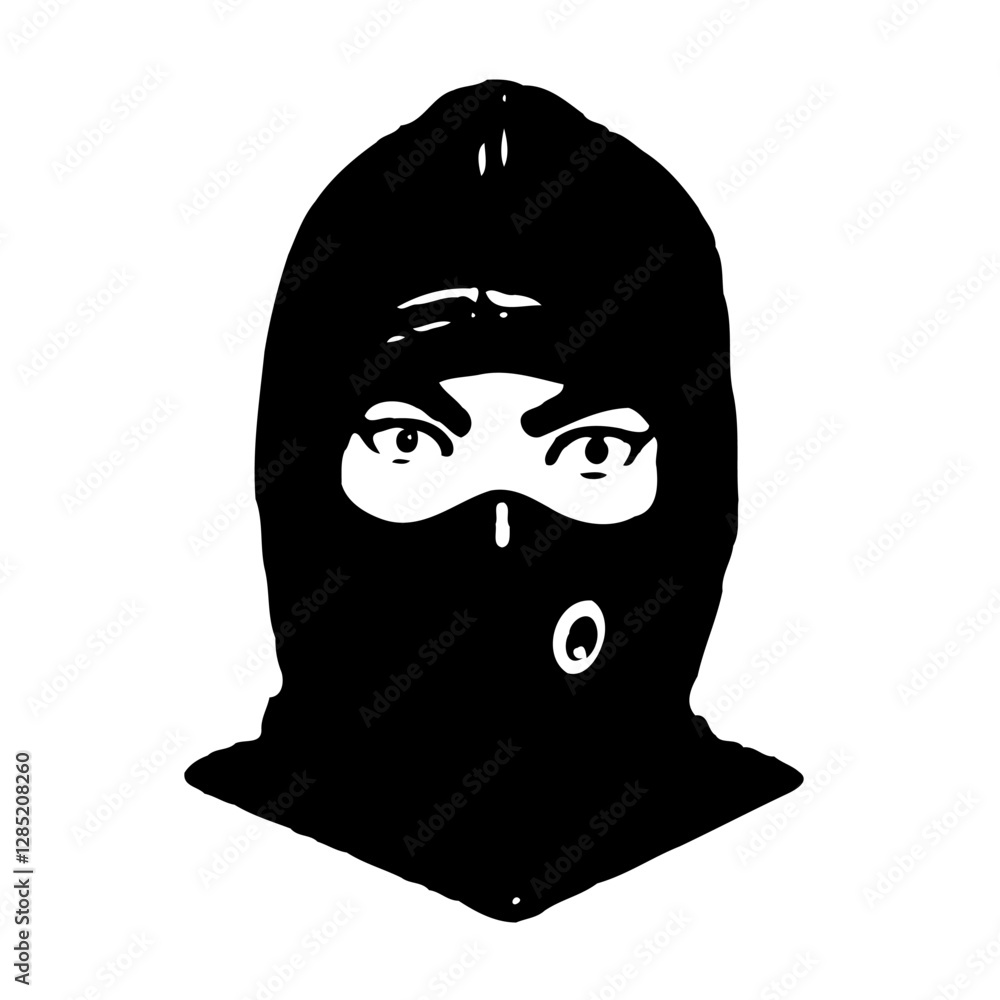 Mysterious Gaze, Eyes Behind the Dark Balaclava Mysterious Gaze, Eyes Behind the Dark Balaclava