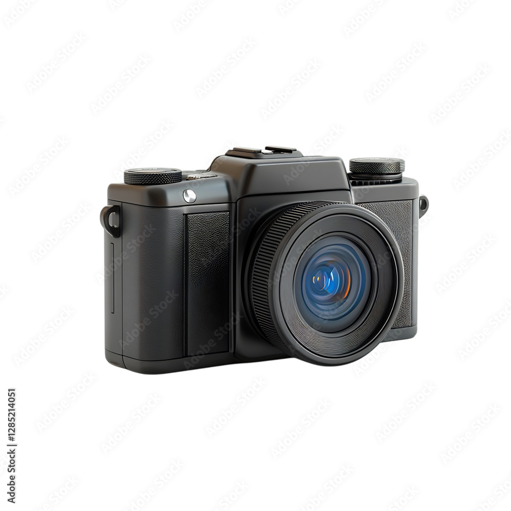 A Sleek Compact Digital Camera with High Resolution Isolated on Transparent Background A Sleek Compact Digital Camera with High Resolution Isolated on Transparent Background