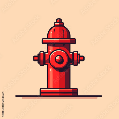 Red Fire Hydrant standing on a light-colored surface